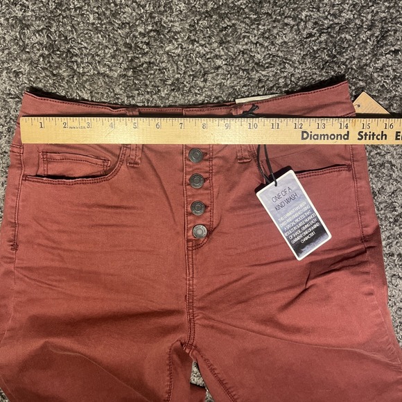 Mud Size 11 High-Rise Jagging's New With Tags Cut Off Bottom Bottoms Red Rust - Picture 4 of 14